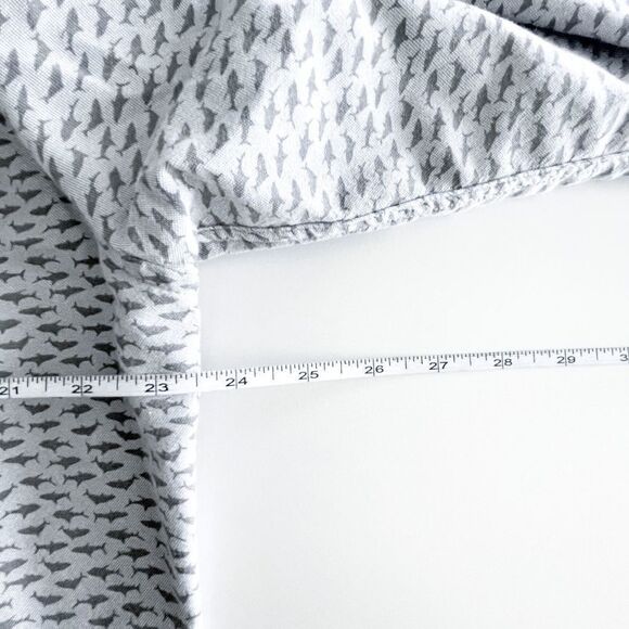 American Eagle Mens Button Down Shirt Seriously Soft Shark Print Gray Large - Picture 6 of 8